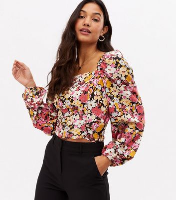 ONLY Pink Floral Long Sleeve Top | New Look